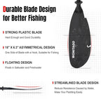 Angler Kayak Paddles Aluminum Paddle with Plastic Blades and Paddle Leash, Floating Adjustable Fishing Kayak Oars, 3 Piece, 230-250cm/90-98 inch