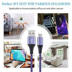 Micro USB Cable, [4Pack/3Ft] Android USB Male to Micro B Charger Cord, Fast Charging Speed Data Wire Nylon Colored Braided Powerline Cable for Samsung Galaxy S7 S6 J7 J3 J8 A01 Kindle Fire Droid