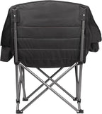 Oversized Camping Chair with Cooler Bag, XL Fully Padded Folding Portable Camping Chairs for Adults, Big Heavy Duty Outdoor Patio Lawn Chair with Arm Cup Holder Supports 450lbs