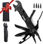 19-in-1 Multitool Wrench – Stainless Steel Adjustable Wrench with Pliers, Knife, Wire Cutter, Saw, Screwdrivers – Compact EDC Pocket Tool for Camping, DIY Repairs, Gift for Men