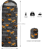 Kids Sleeping Bag for Boys Girls,Rocket Moon Print-Lightweight Warm Portable Outdoor Indoor-Waterproof Cold Weather Resistant Sleeping Bag for Camping Hiking