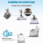 Camping Shower Tent Deluxe Changing Room Easy Set Up Privacy Shelter,Large Toilet Tent with Floor Drain Design for Beach, Camping,Hiking with Stakes and Ropes for Stability