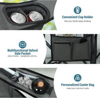 Oversized High-Back Camping Chairs with Pillow, Dual Cup Holders & Cooler Bag - Heavy Duty Foldable Outdoor Chair for Adults4PC (1, BLACKGREY-4PC-SET)