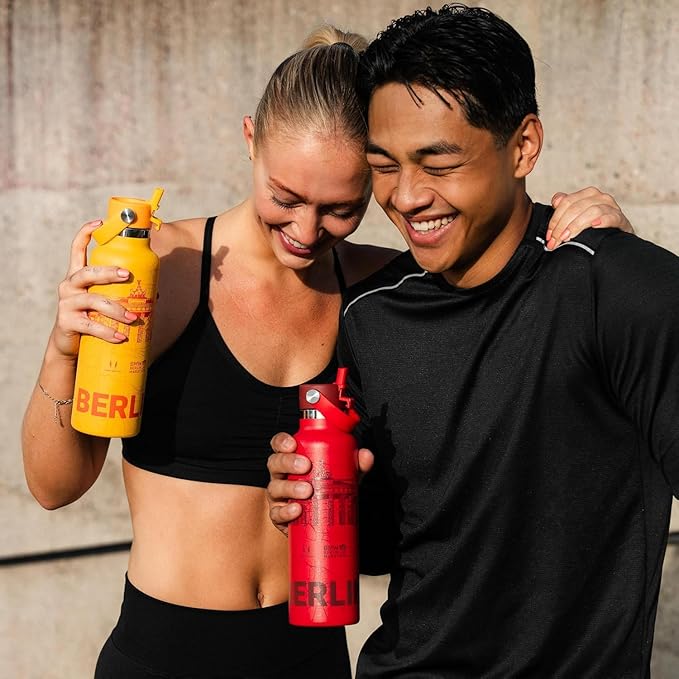 Super Sparrow Insulated Water Bottle - 17 Oz / 25 Oz / 32 Oz - Standard Mouth FlipFlow Flask - BPA Free, Leak Proof Drink Bottle- Ergonomic Straw Water Bottles for Work, Gym, Travel, Sports