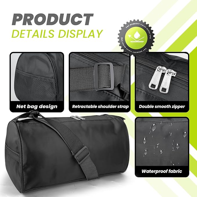 C&F BOGMOST Small Travel Duffel Bag Foldable Waterproof Gym Bag for Gym Beach Swim Bag Men Women Duffle Bag Lightweight Oxford Cloth Sports Bag -Black