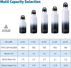 Stainless Steel Double Wall Water Bottles, Vacuum Insulated Bottle With Straw Lid, Insulated Water Bottle Keeps Water Cold for 24 Hours, Hot for 12 Hours, Hiking, Sports