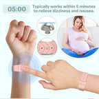 Hion Motion Sickness Bracelets Sea Sickness Wristbands for Motion Sickness/Morning Sickness/Pregnancy Nausea Anti Nausea Wristband Acupressure Nausea Bands Motion Sickness Bands(Beryl+Pink