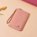 Family Passport Holder Wallet RFID Blocking Zippered Passport Wallet,Women and Men Travel Wallet Ladies Passport Cover