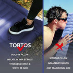 TOBTOS Inflatable Camping Sleeping Pad with Pillow, Thick 6 Inch Ultralight Sleeping Pad with Built-in Pump, Lightweight Sleeping Mat for Camping, Backpacking, Hiking, Tent (Blue)
