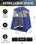 KingCamp Shower Tent, Portable Privacy Tent Outdoor Camping 1/2 Room Toilet Tents with Shower Bag & Dressing Room for Beach, Camping & Hiking