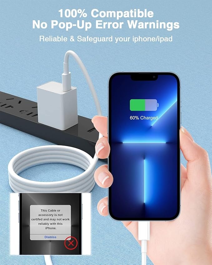 USB C to Lightning Cable (2pack 3ft), Apple MFi Certified iPhone Fast Charger 1m, Power Delivery Original Type C Charging Cord for Apple iPhone 13/12/11 Pro/11/XS MAX/XR/8/7/6s Plus,iPad
