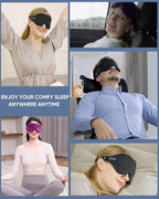 MZOO Luxury Sleep Eye Mask for Side Sleeper Men Women, Zero Eye Pressure 3D Sleeping Mask, Light Blocking Patented Design Night Blindfold, Soft Eye Shade Cover for Travel, Blue