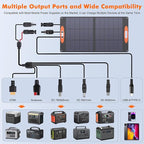 N-Type 16BB 100W Portable Solar Panel 18V Mono ETFE Foldable Solar Panel,25% High Efficiency IP68 Waterproof for Camping Outdoor RV Blackout