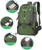 40L Hiking Backpack with Separate Shoe Compartment & Waist Support – Multi-Pocket Design, Emergency Whistle – Ideal for Camping, Trekking & Travel