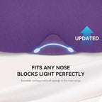 Mavogel Cotton Sleep Eye Mask - Breathable Light Blocking Sleep Mask, Soft Comfortable Night Eye Mask for Men Women, Eye Cover for Travel/Sleeping/Shift Work, Includes Travel Pouch (Purple)