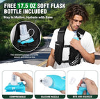 Running Vest for Women Men, Running Hydration Vest with 500ml Soft Flask & Touch-Screen Phone Pocket, Reflective Lightweight Hydration Backpack for Hiking with Adjustable Chest Waist Straps