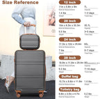 Kono Suitcase Set 3 Piece Luggage Set Expandable(only 28") Carry On Hardside Luggage with TSA Lock Spinner Wheels (Apricot Grey, 6 piece set)