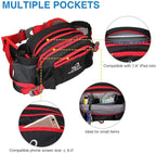 WATERFLY Fanny Pack Waist Bag: Fannie Pack 2 Water Bottle Holders Lumbar Belt Hiking Walking Running Jogging Camping Large Woman Man (Bottle Not Included)