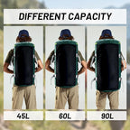 MIER Large Duffel Backpack Sports Gym Bag with Shoe Compartment, Heavy Duty and Water Resistant, Green, 45L