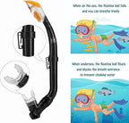 Kids Mask Fins Snorkel Set Snorkeling Packages, with Diving Mask, Snorkel, Adjustable Swim Fins, Mesh Bag, Anti-Fog Anti-Leak Snorkeling Gear for Kids for Snorkeling Swimming Diving