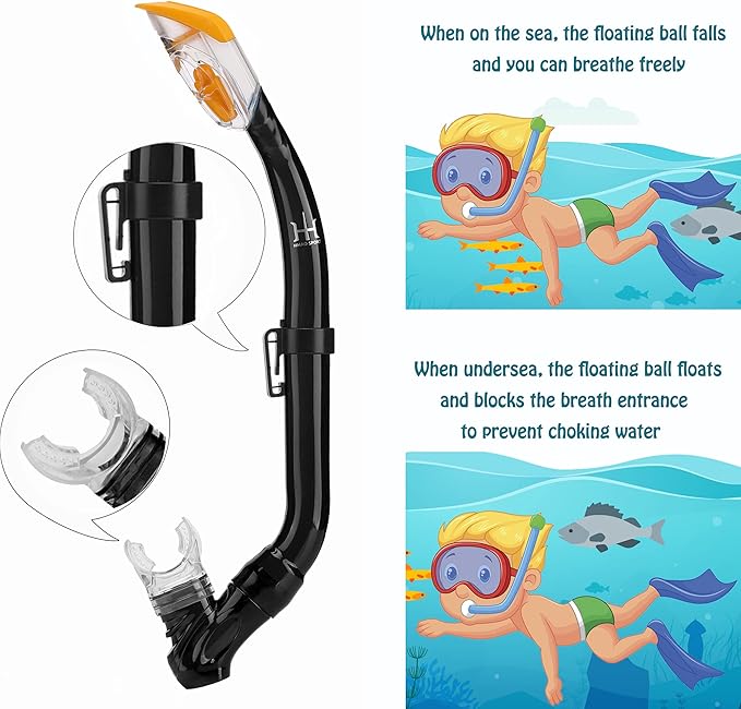 Kids Mask Fins Snorkel Set Snorkeling Packages, with Diving Mask, Snorkel, Adjustable Swim Fins, Mesh Bag, Anti-Fog Anti-Leak Snorkeling Gear for Kids for Snorkeling Swimming Diving