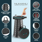 NUMANU 2026 Upgraded Padded Collapsible Stool, Max 620lbs 2.5"-18" H Adjustable Portable Folding Stool for Adults, Retractable Foldable Telescopic Seat Camping Chair or Footrest