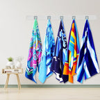 6 Packs Oversized Terry Beach Towel Set 36 x 72 Soft Thin Extra Large Pool Camping Swim Bulk Towels Blanket Clearance Travel Adult Essentials Accessories Must Haves Vacation Striped Flowers Flamingo
