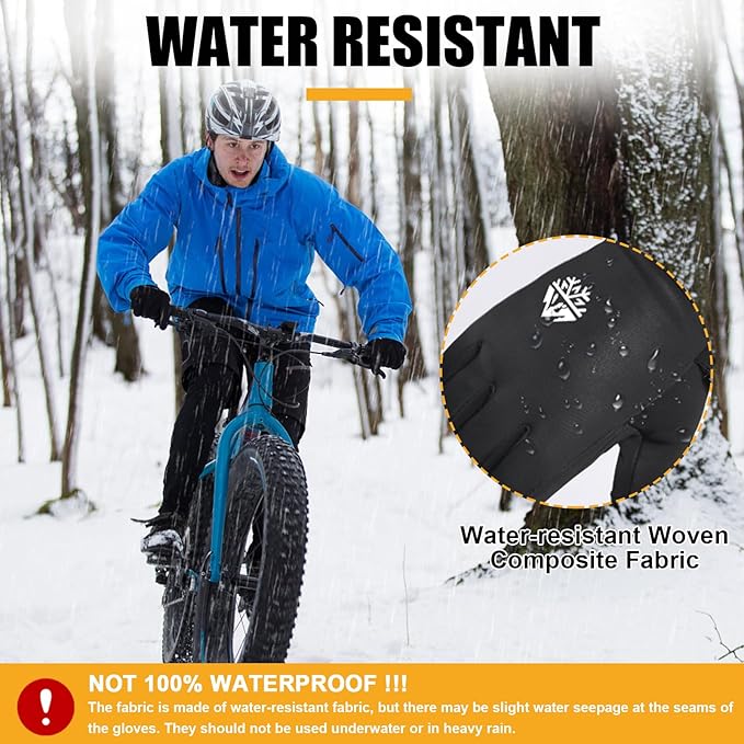 Pixel Panda Winter Gloves for Men Women Warm Touchscreen Gloves for Cold Weather Thin Water-Resistant Windproof Non-Slip Gloves for Cycling, Driving, Running, Hiking