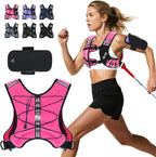 Sportneer Weighted Vest for Women Men: 8lbs/12lbs/15lbs/20lbs/25lbs Weight Vest with Detachable Phone Pouch Rucking Vest for Women Walking Strength Training Muscle Building Weight Loss