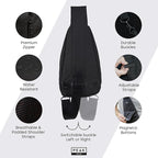 Peak Gear Travel Sling Bag. Compact Crossbody Bag | Lighter and Smaller than a Backpack | Lifetime Lost & Found ID Tag