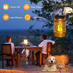 Cat & Dog Solar Lantern Outdoor, yeuago Waterproof Garden Lights with Paw Prints - Memorial Gifts for Pet Lovers, Christmas Decor for Backyard, Patio