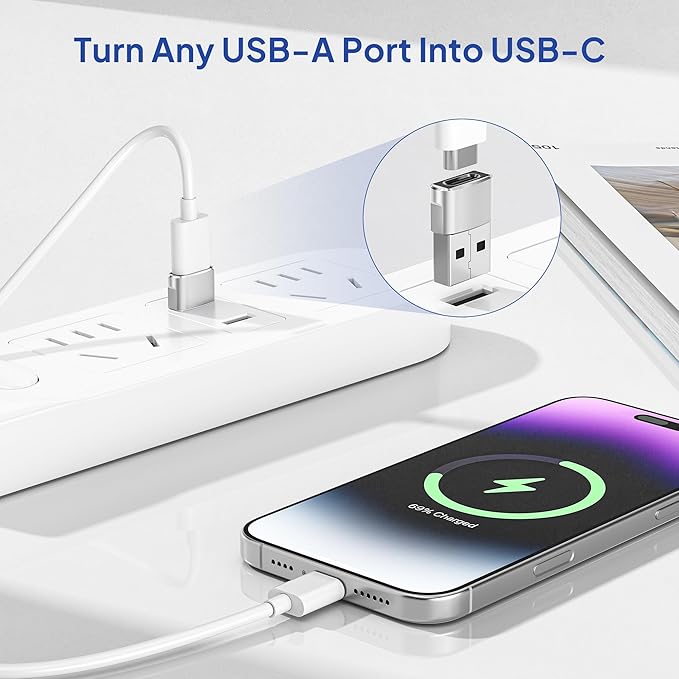 Elebase for Samsung Galaxy Tab S10 Adapter,USB to USB C Adaptor 4Pack,Type C Female to A Male Cable Converter for Tab S9 S8 A9 A8 Lite,S25 S24 S23 S22,Note 20 10 9 8,A55 A54 A35 A34 A23 A25 A15 A14 5G