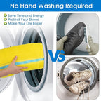 Shoe Washing Machine Bag, Reusable Laundry Shoe Bag for Washer and Dryer, Sneaker & Tennis shoe laundry bag, Ykk Zipper Multi-Functional Shoe Cleaning Bag (1PCS + 1PCS Yellow)