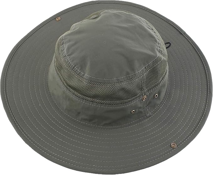 Connectyle Wide Brim Sun Hat for Men Breathable Cowboy Boonie Hat UPF 50+ Sun Protection Bucket Hat for Fishing Hiking