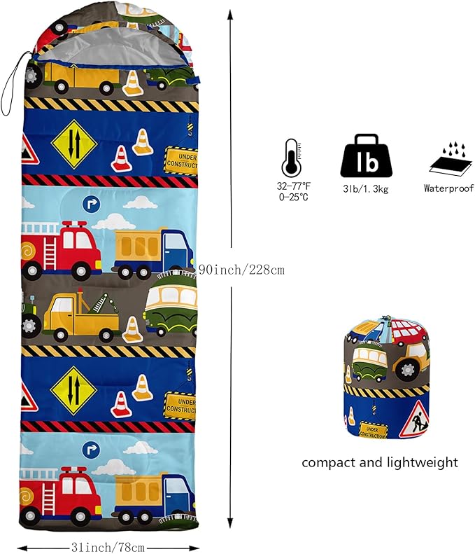 QOOMO Camping Sleeping Bags,3 Season Warm & Cool Weather,Lightweight,Waterproof Sleeping Bags for Adults & Kids,Traveling,and Outdoors,Camping Gear Equipment