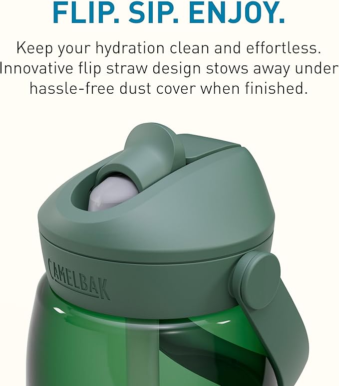 CamelBak Thrive Flip Straw Tritan Renew Water Bottle Forest Green, 32oz