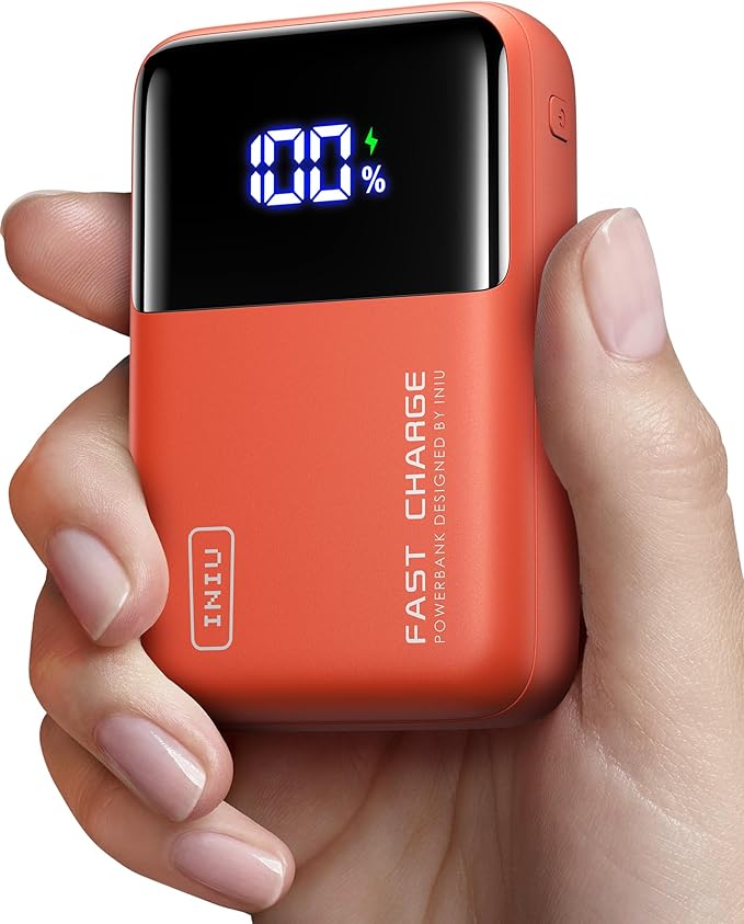 INIU Power Bank, 25000mAh 100W High Capacity Laptop & Phone Portable Charger, Fast Charging Flight Cruise Ship Family Essentials Traveling Mini Battery Pack for College Student Teen Boys Girls, Orange