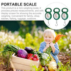 NOLITOY 4pcs Portable Handheld Spring Scale Luggage Scale Plastic Handle Hook Weighing Tool for Travel, Home, Vegetables, and Fishing Use Random Color