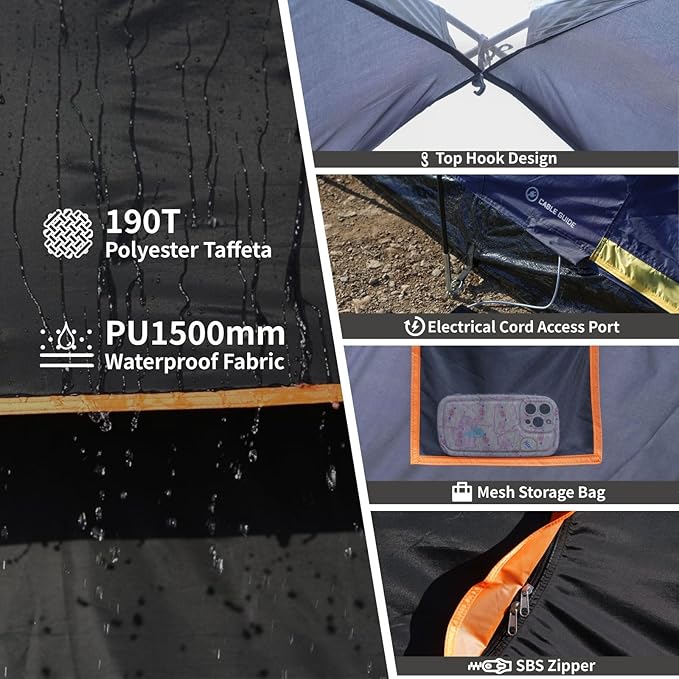 EchoSmile 10/12 Person Camping Tent Waterproof Windproof Tent with Rainfly Easy Set up for Outdoor Family Camping, Party