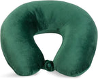 Wolf Essentials Adult Cozy Soft Microfiber Neck Pillow for Travel – Compact, Machine Washable - Perfect for Airplane, Car, or Home Use - Filled and Finished in The USA – Green
