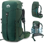 Night Cat Internal-frame Hiking Backpack: 50L Camping Backpack for Men Women Lightweight Waterproof Rain Cover Green