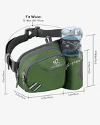 WATERFLY Fanny Pack Waist Bag: Waist Pack for Women Men with Water Bottle Holder Hiking Fanny Pack for Running Walking DogWalking Travel Cycling