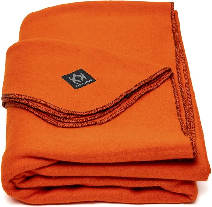 Arcturus Military Wool Blanket - Warm, Thick, Washable - Great for Outdoors, Camping, Stadium Blanket, Picnics, Travel - Car & Bushcraft Survival Kits