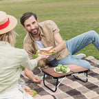 Folding Camping Table, Mini Portable Beach Table with Carry Handle, Ultralight Compact Picnic Dining Low Table for Grill, Indoor Outdoor, Garden, Patio, BBQ, Party