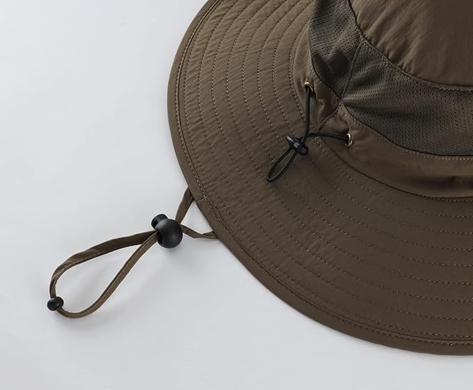 Home Prefer Outdoor UPF50+ Mesh Sun Hat Wide Brim Fishing Hat with Neck Flap Sun Hat for Men Women