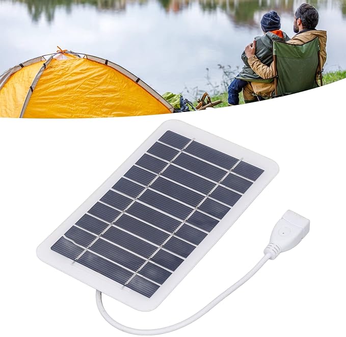 Portable Solar Charger, 2W 5V Cell Phone Solar Charger USB Solar Panel for Camera Mobile Power Pack Outdoor Camping Emergency