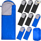 Macarrie 10 Pcs 0 Degree Camping Sleeping Bags Bulk for Adults Cold Weather 4 Season Warm Sleeping Bag with Compression Sack for Homeless Donation Shelter Emergency Hiking