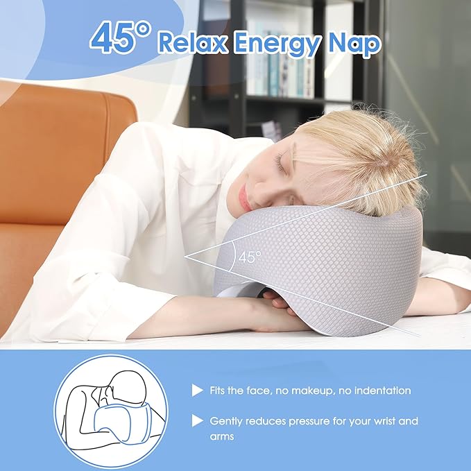 Neck Pillow Airplane, 2025 Upgraded Memory Foam Travel Pillow for International Flights, Adjustable Clasp, Storage Bag, Advanced Neck Support for Road Trips, Home, Office, and Gaming