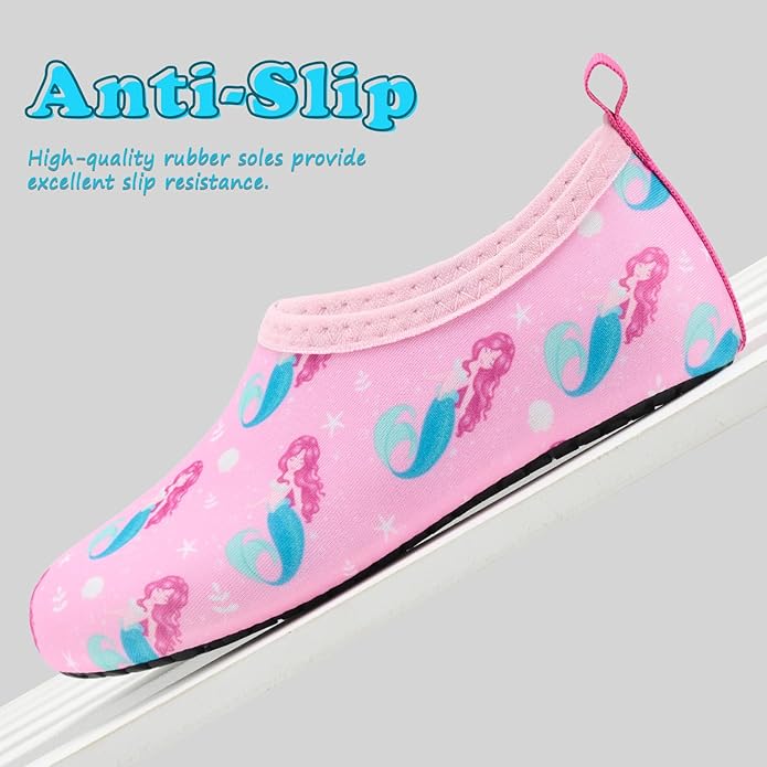 Deevike Kids Water Shoes Boys Grils Barefoot Quick Dry Aqua Socks Beach Shoes for Toddler Sports Swim Surf Outdoor Walking