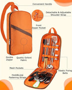 Camping Cooking Set - Camping Utensil Set Car Camping Cooking Essentials Gear for Camp Kitchen Cooking and Grilling, Stainless Steel & Silicone Ideal Gift for RV Tent Camper, Picnics, BBQs